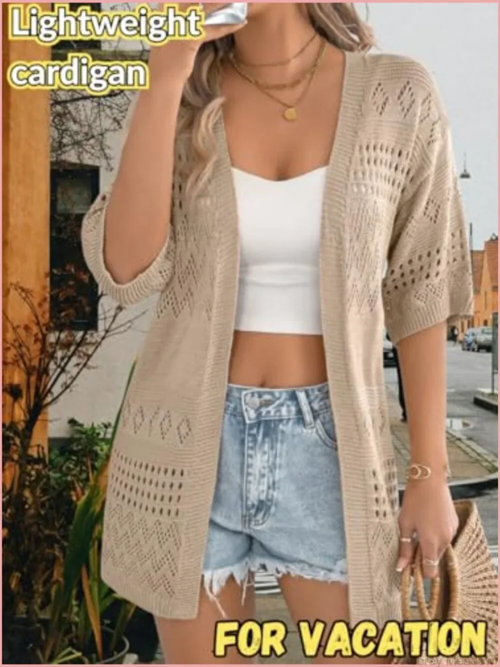 Short Sleeve Cardigan, Lightweight Kimono Cover Up, Crochet Beach Sweater